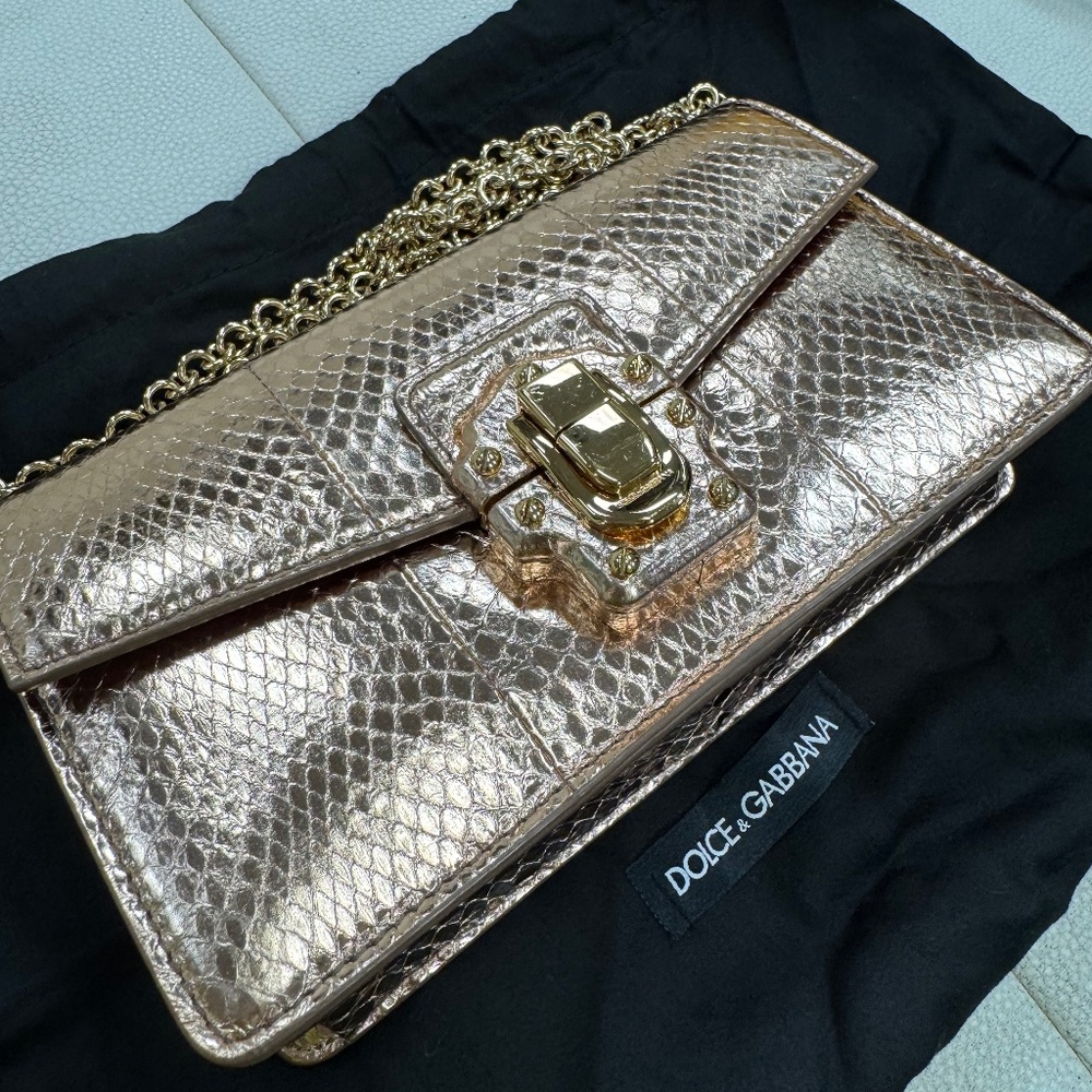 Dolce & Gabbana Rose Gold Python Mini Bag - Picture 2 of 14
